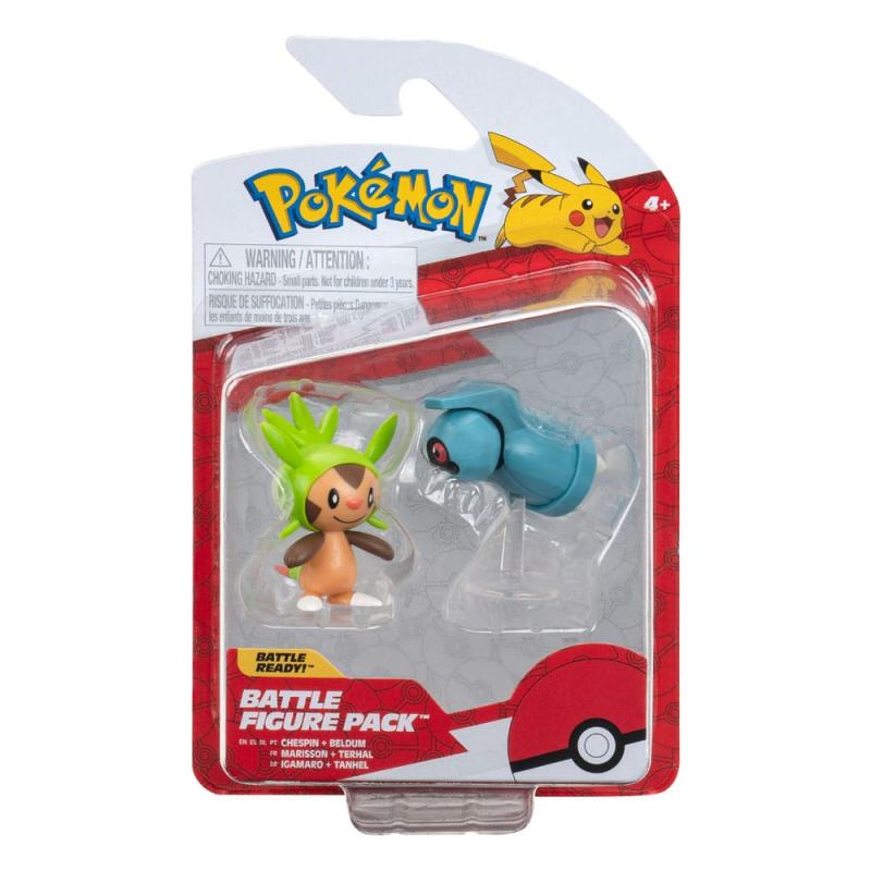 Pokémon Battle Figure First Partner Set Figure 2-Pack Chespin, Beldum 5 cm