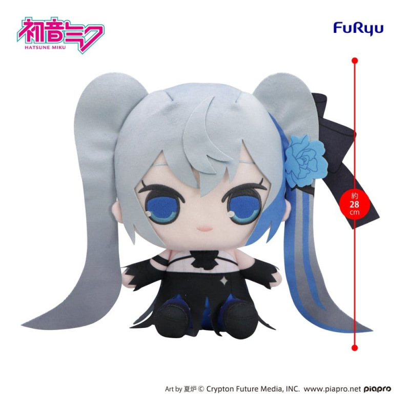 Hatsune Miku Kyurumaru Big Plush Figure Blue Rose 28 cm 1