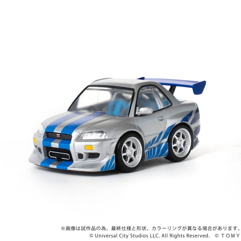 Fast & Furious Q-Village Vehicle with mini-figure Nissan Skyline GT-R (R34) 9 cm 7