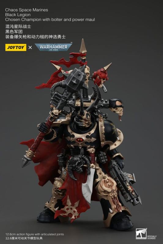 Warhammer 40k Actionfigur Chaos Space Marines Black Legion Chosen Champion with bolter and power mau 4