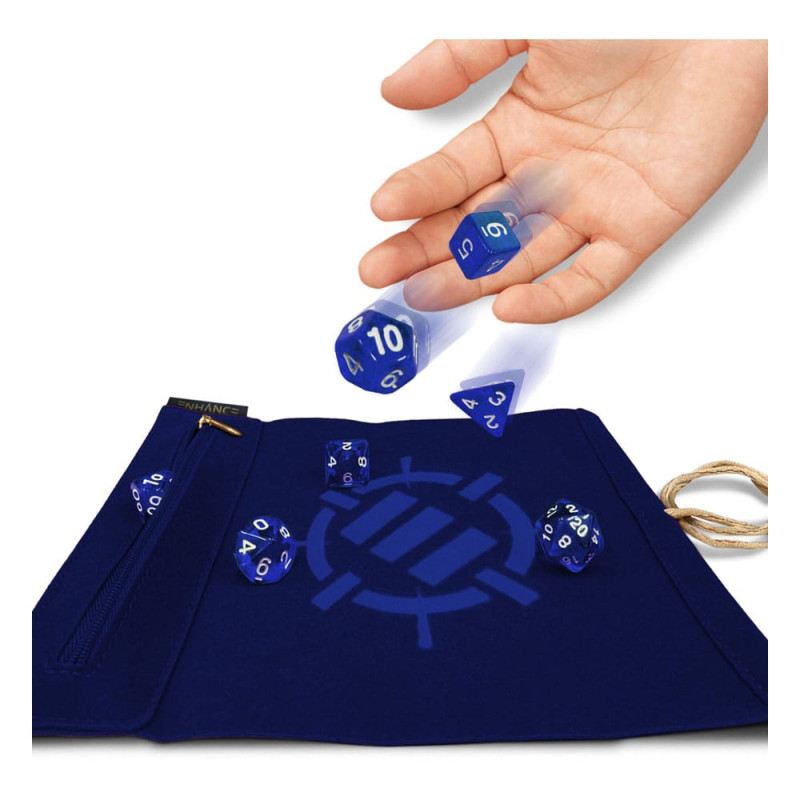 Enhance Tabletop Roll on a Scroll Bag with Dice Blue 2