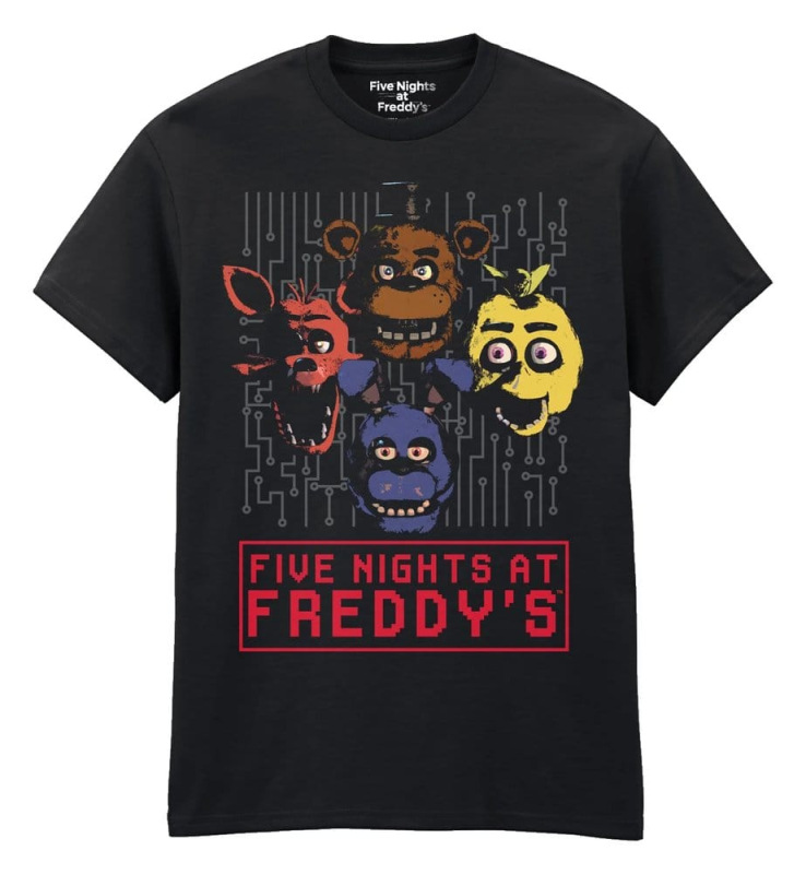 Five Nights at Freddy’s T-Shirt 4 Heads Black Size XL 1