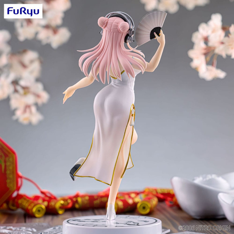 Super Sonico Trio-Try-iT PVC Statue White China Dress Ver. 21 cm 4