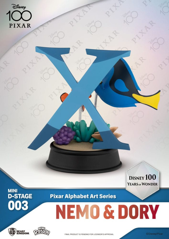 Disney Mini Diorama Stage Statues 10 cm 100 Years of Wonder Pixar Alphabet Art Assortment (6) 12