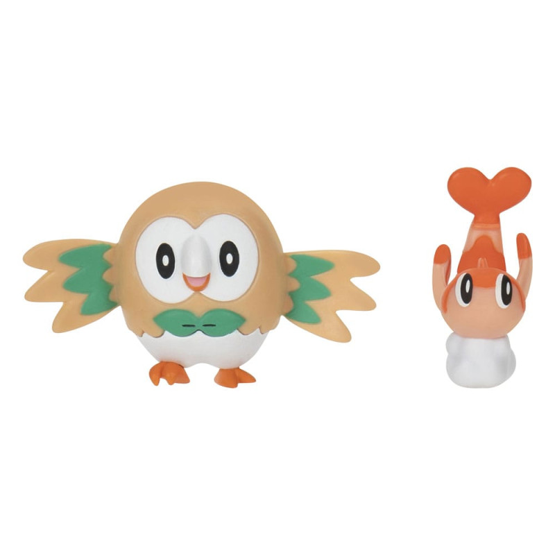 Pokémon Figure 2-Pack Tatsugiri (Curly Form) & Rowlet 8 cm