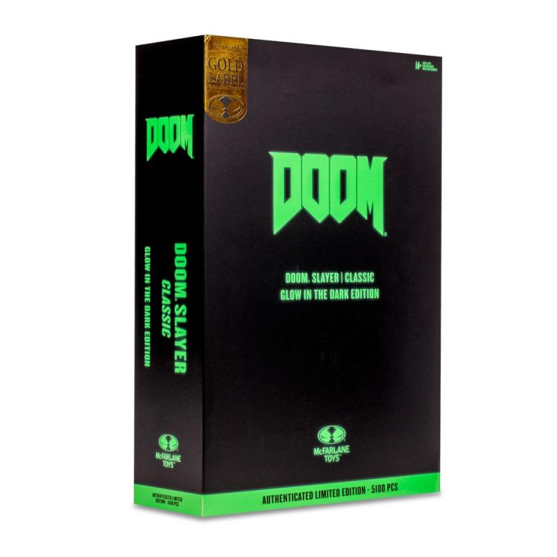 Doom Eternal Action Figure Doom Slayer Classic (Glow In The Dark Edition) Gold Label 18 cm