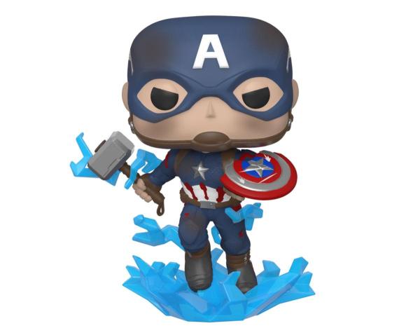 Avengers: Endgame POP! Movies Vinyl Figure Captain America w/Broken Shield & Mjölnir 9 cm