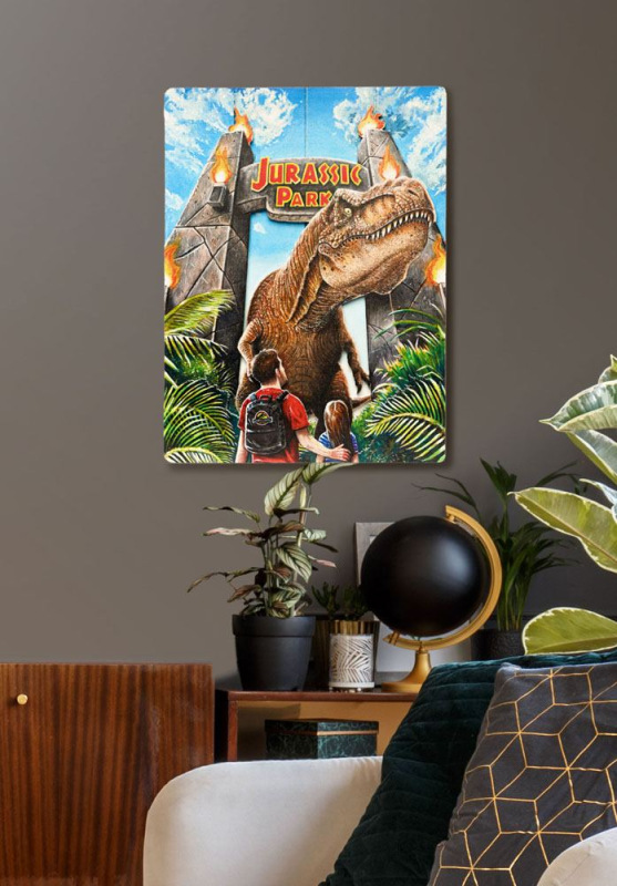 Jurassic Park WoodArts 3D Wooden Wall Art Rex Attack 30 x 40 cm 6