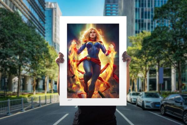 Marvel: Captain Marvel 46 x 61 cm Art Print - Sideshow Collectibles