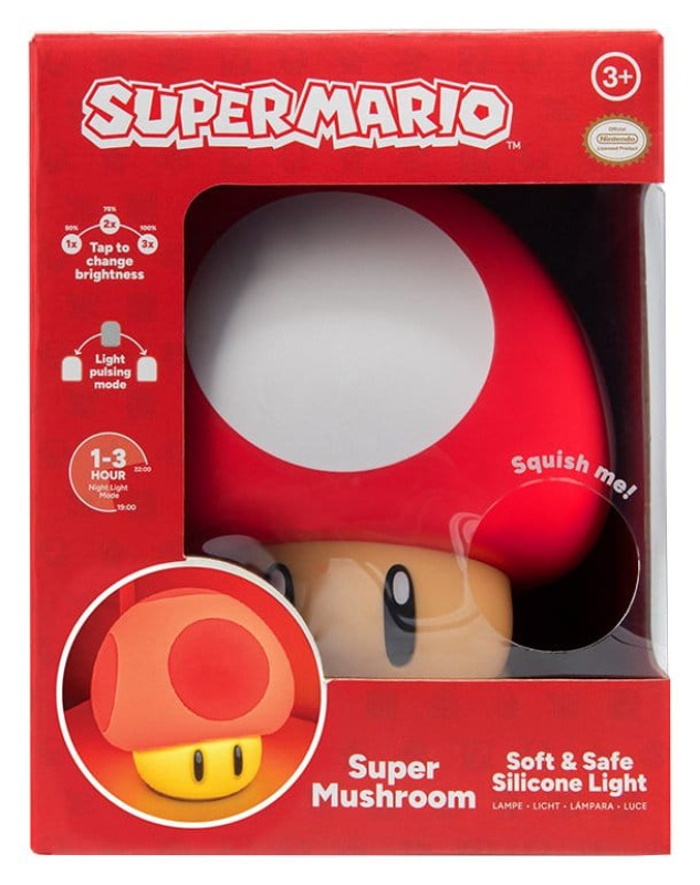 Super Mario SquishyGlo Silicon Light Super Mushroom Rechargeable 15 cm 4