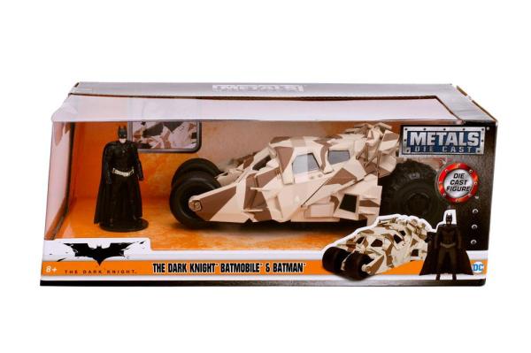 Batman The Dark Knight Diecast Model 1/24 2008 Batmobile Camo with figure 1