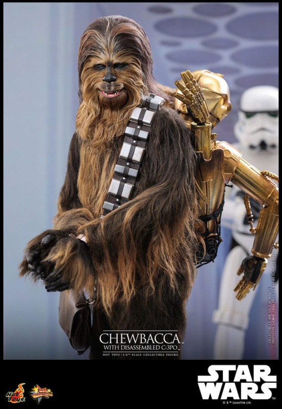 Star Wars Episode V Movie Masterpiece Action Figure 1/6 Chewbacca with Disassembled C-3PO 36 cm 13