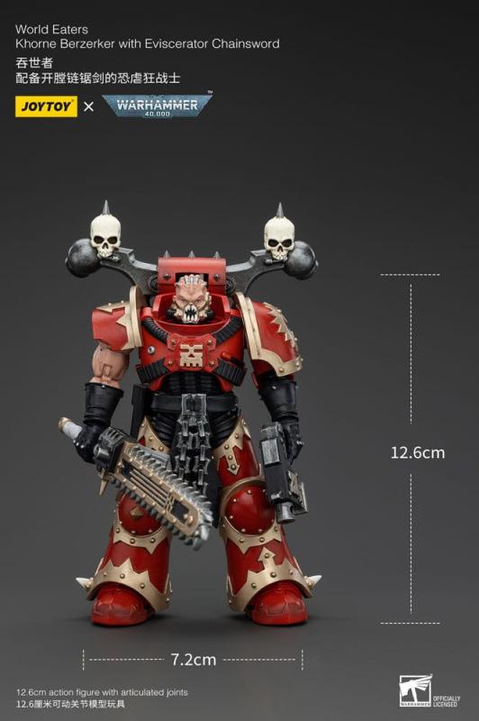 Warhammer 40k Action Figure 1/18 World Eaters Khorne Berzerker with Eviscerator Chainsword 13 cm 5
