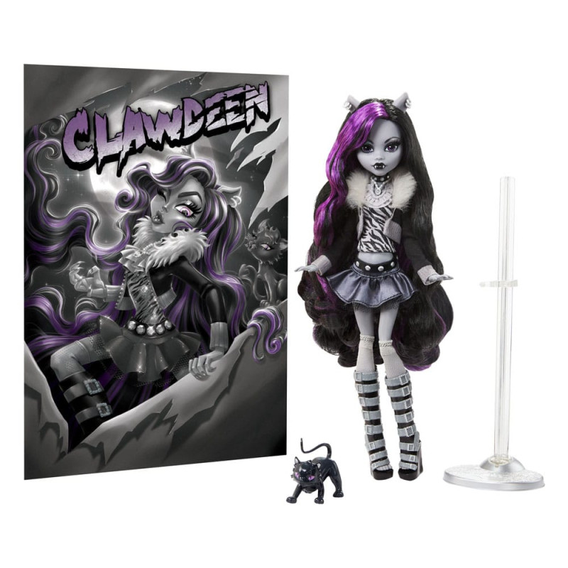 Monster High Reel Drama Doll Clawdeen Wolf in Black And White 2