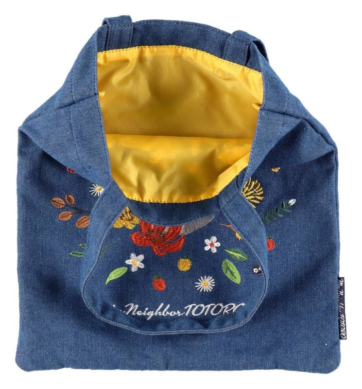 My Neighbor Totoro Tote Bag Denim Totoro & Flower Wreath 2