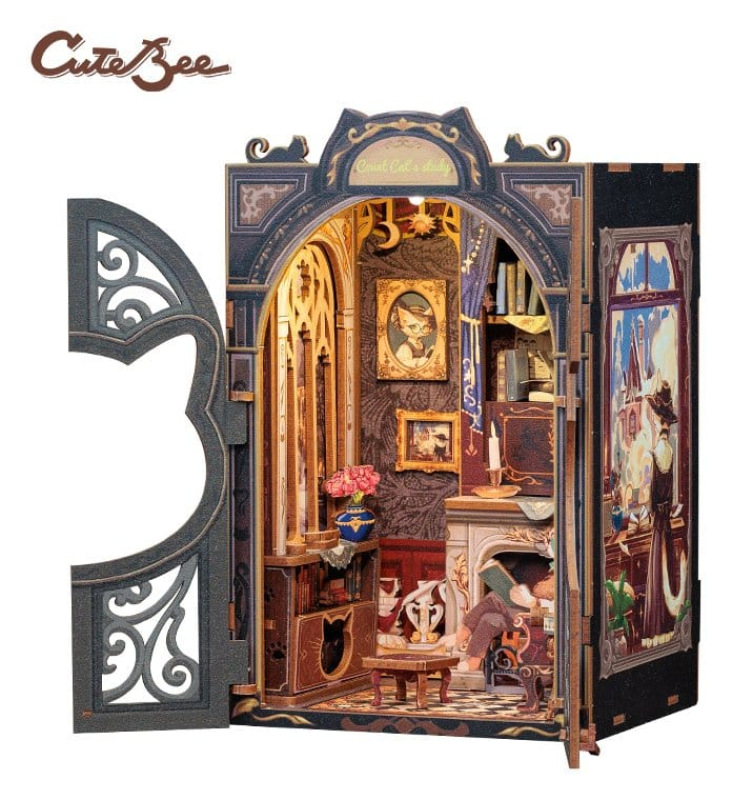 Book Nook Count Cat´s Study 17 x 12 cm