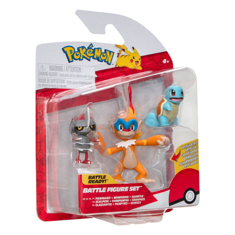 Pokémon Battle Figure Set 3-Pack Pawniard, Squirtle #1, Monferno 5 cm 2