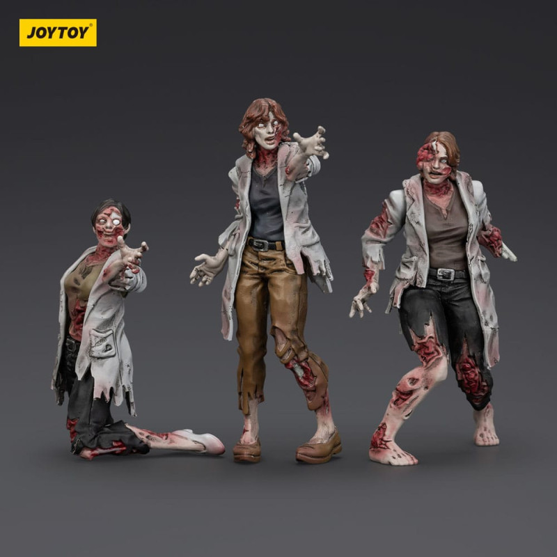 Zombie Dark Source Action Figures 3-Pack Scientists (Female) 8 cm 5