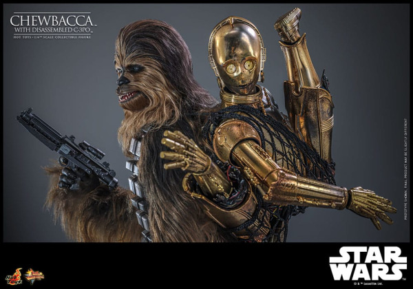 Star Wars Episode V Movie Masterpiece Action Figure 1/6 Chewbacca with Disassembled C-3PO 36 cm 14