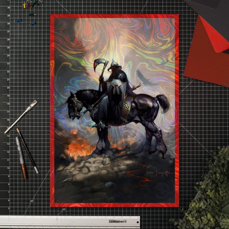 Frank Frazetta Fine Art Print Death Dealer I Rainbow Lava Holofoil 61 x 41 cm - unframed 5