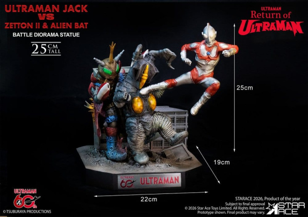 Return of Ultraman Diorama Statue 1/8 Ultraman Jack vs Zetton II & Alien Bat Battle scene 25 cm 7