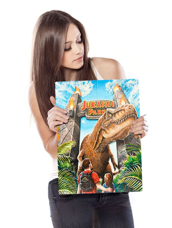 Jurassic Park WoodArts 3D Wooden Wall Art Rex Attack 30 x 40 cm 3