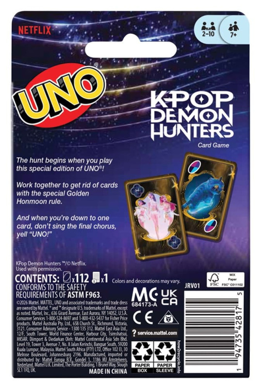KPop Demon Hunters UNO Card Game 4