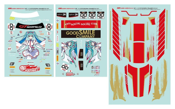 Hatsune Miku GSR Character Customization Series 052 Sticker Set for GSR Cars 1/10 Racing Miku SPA 20