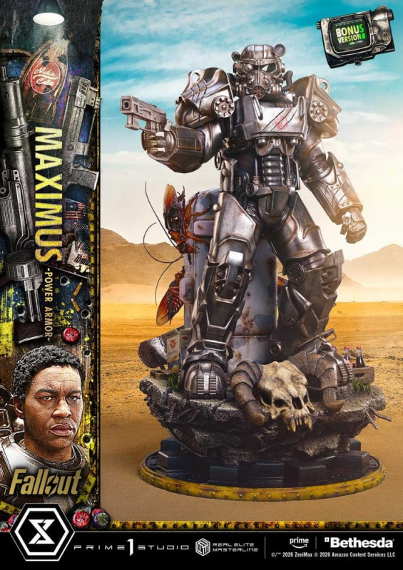 Fallout Real Elite Masterline Statue 1/4 Maximus Power Armor DX Bonus Version 67 cm 3