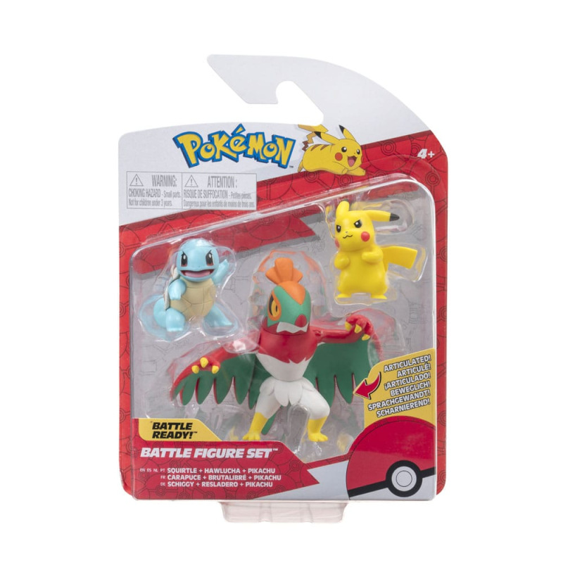 Pokémon Select Battle Figure Pikachu, Squirtle, Hawlucha 7,5 cm 1
