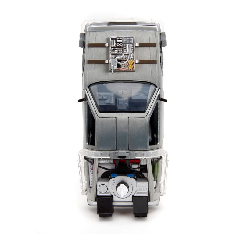Back to the Future III Hollywood Rides Diecast Model 1/24 DeLorean Time Machine Railroad Wheels 8