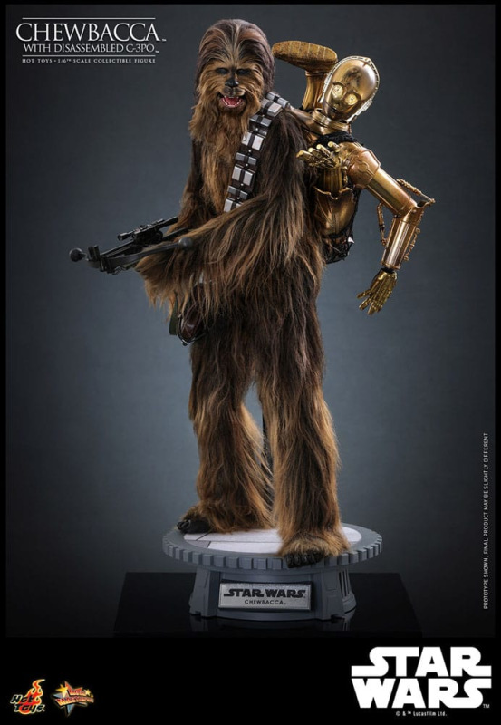 Star Wars Episode V Movie Masterpiece Action Figure 1/6 Chewbacca with Disassembled C-3PO 36 cm 5
