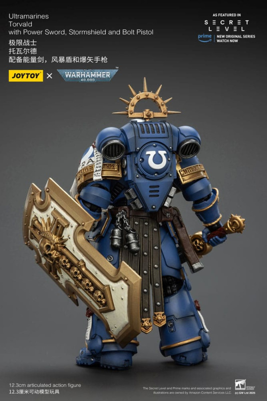 Warhammer 40,000 Action Figure Ultramarines Torvald with Power Sword, Stormshield and Bolt Pistol 13 4