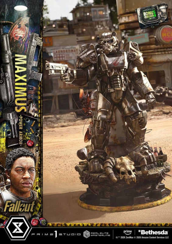 Fallout Real Elite Masterline Statue 1/4 Maximus Power Armor DX Bonus Version 67 cm 4