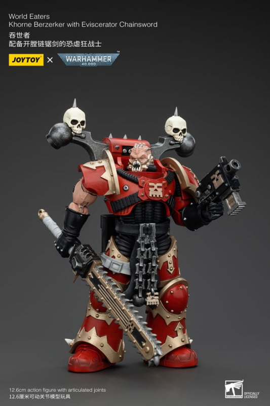 Warhammer 40k Action Figure 1/18 World Eaters Khorne Berzerker with Eviscerator Chainsword 13 cm 1