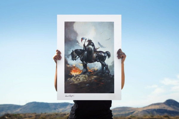 Frank Frazetta Fine Art Print Death Dealer I Rainbow Lava Holofoil 61 x 41 cm - unframed 1