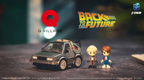 Back to the Future Q-Village Vehicle with mini-figures Time Machine 9 cm 6