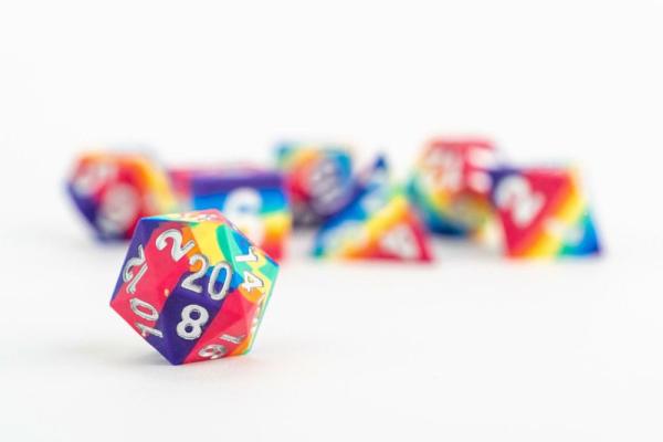 FanRoll Sharp Edge Silicone Dice Set Rainbow (7) 2