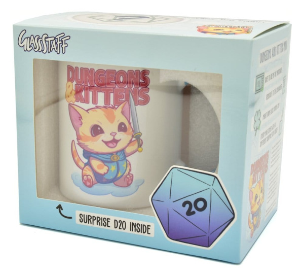 Glassstaff Gift Set Mug & Dice D20 Dungeons & Kittens 2