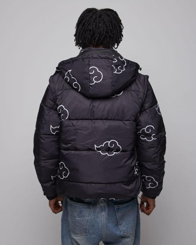 Naruto Puffer Jacket Akatsuki White Size S