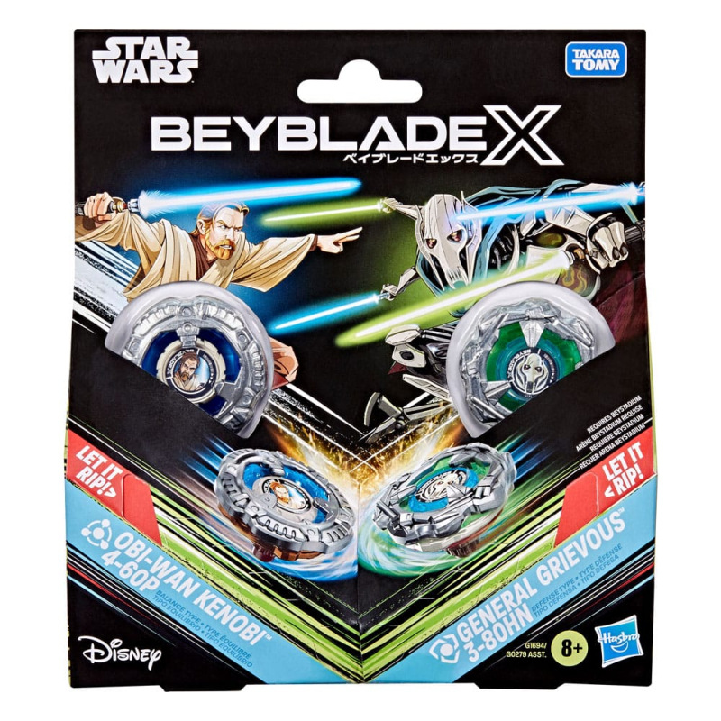 Beyblade X and Star Wars Collab Obi-Wan Kenobi 4-60P vs. General Grievous 3-80HN 5