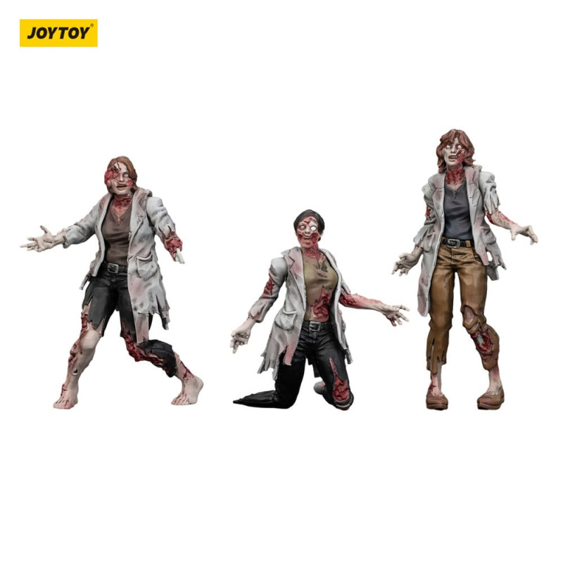 Zombie Dark Source Action Figures 3-Pack Scientists (Female) 8 cm 6