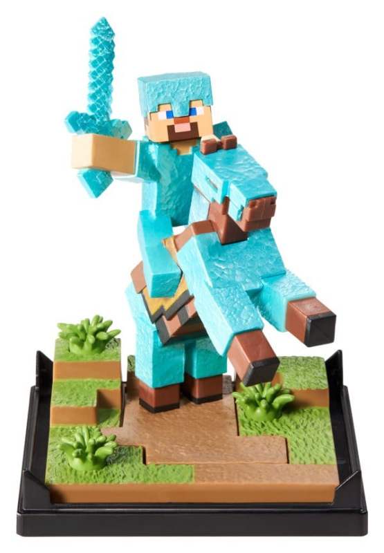 Minecraft Figure Diorama Diamond Armor Steve and Horse 18 cm 3