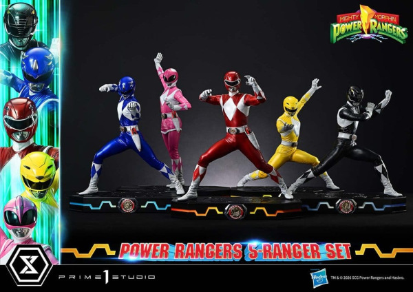 Mighty Morphin Power Rangers Premium Masterline Set of 5 Statues 1/4 Deluxe Bonus Version 62 cm 12