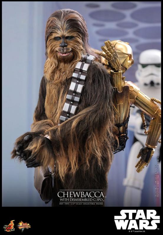 Star Wars Episode V Movie Masterpiece Action Figure 1/6 Chewbacca with Disassembled C-3PO 36 cm