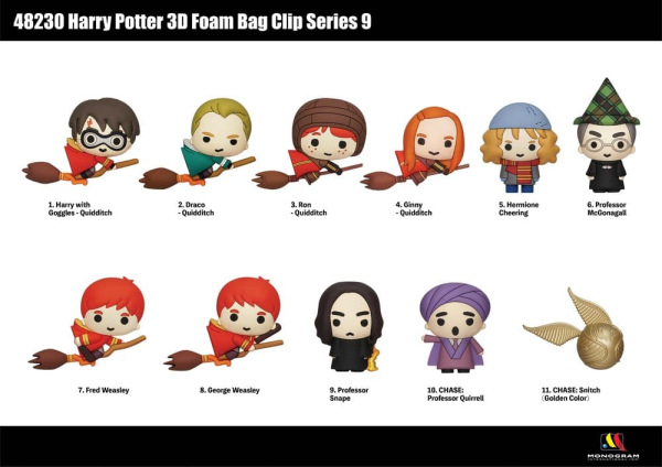 Harry Potter 3D Foam Bag Clips Series 9 Display (24) 1