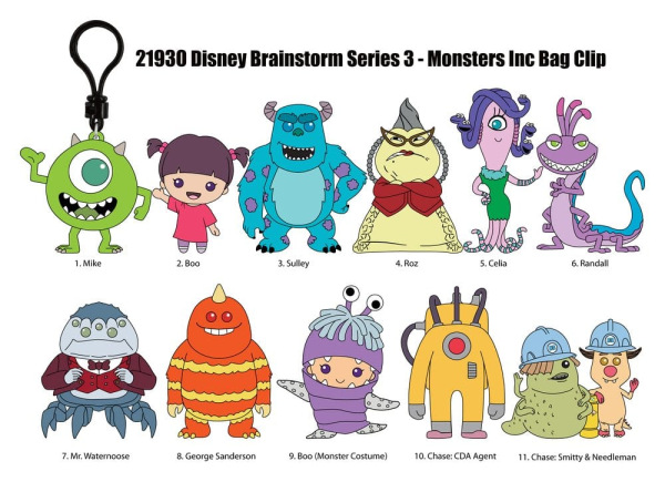 Monsters, Inc. 15th Anniversary 3D PVC Bag Clips Series 76 Display (24) 1