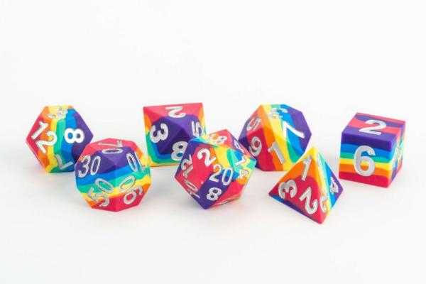 FanRoll Sharp Edge Silicone Dice Set Rainbow (7) 3