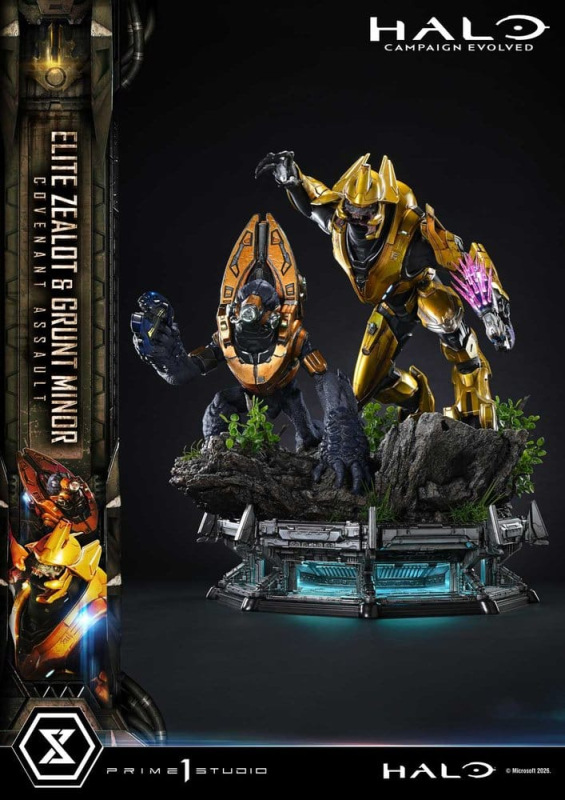 Halo: Campaign Evolved Ultimate Premium Masterline Series Statue 1/4 Elite Zealot & Grunt Minor: Cov