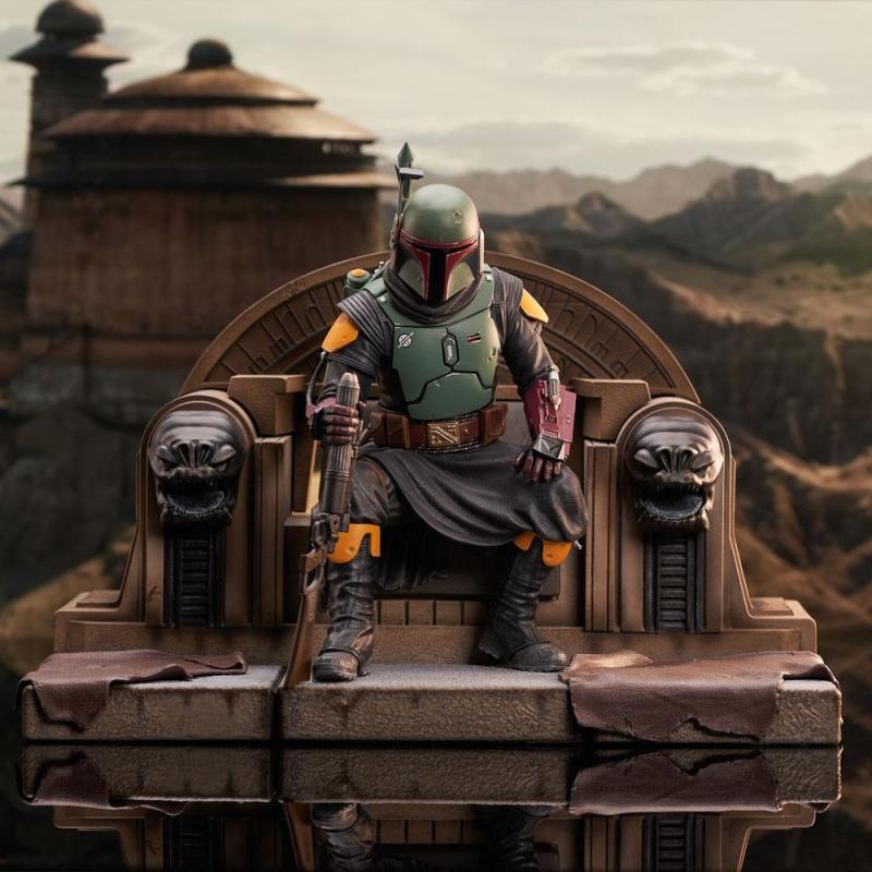 Star Wars: The Mandalorian Premier Collection 1/7 Boba Fett on Throne 24 cm 1